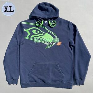 Seattle Seahawks Big Logo Navy Green Hoodie Sweatshirt